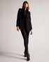 RYTAA-Outerwear-Formed from a sumptuous blend of wool and cashmere, the RYTAA coat will cocoon you in a layer of luxury. Featuring a high neck and waist tie belt, it helps you beat the elements in serious style. Wool-cashmere blend Wrap front Wait belt included Button fastening Hardware detailing at belt and collar Printed lining Our model is 5'9"/ 1.75m and wears a Ted size 2- Ted Baker Romania